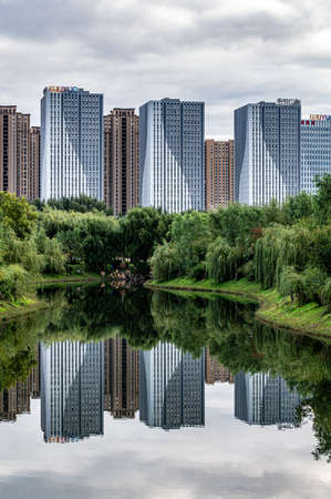 River and Forest-Landscape of Changchun Park, Changchun, Chinaのeditorial素材