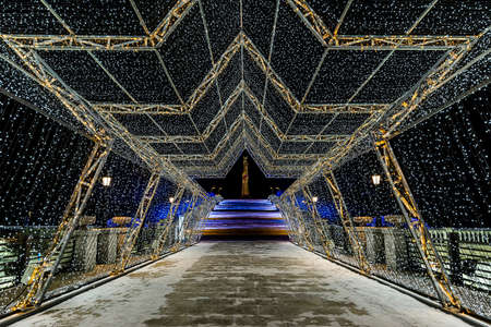 Night view of Ice and Snow Park in Changchun World Sculpture Park, China