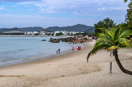 Seascape of Tianya Haijiao Tourist Area, Sanya City, Hainan Provinceのeditorial素材