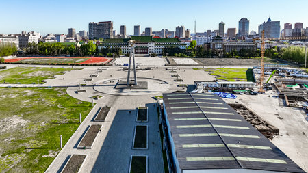 Architectural Landscape of Cultural Square in Changchun, Chinaのeditorial素材