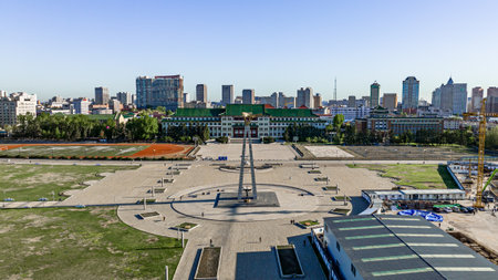 Architectural Landscape of Changchun City, China-Changchun Cultural Squareのeditorial素材