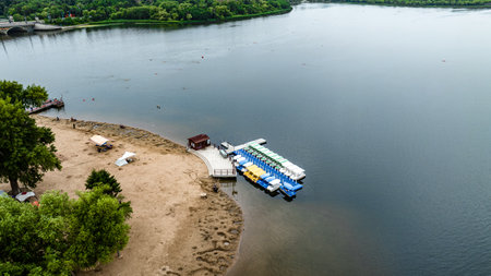 The scenery of Nanhu Park in Changchun, China in summerの写真素材
