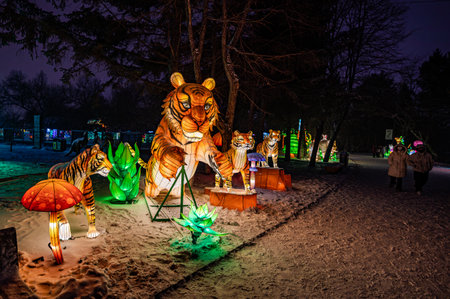 On December 30, 2023, Changchun, China, Changchun Zoological and Botanical Park Journey to the West Theme Park opened, welcoming tourists with a rich play experience.のeditorial素材