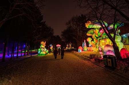 On December 30, 2023, Changchun, China, Changchun Zoological and Botanical Park Journey to the West Theme Park opened, welcoming tourists with a rich play experience.のeditorial素材