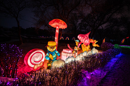 On December 30, 2023, Changchun, China, Changchun Zoological and Botanical Park Journey to the West Theme Park opened, welcoming tourists with a rich play experience.のeditorial素材