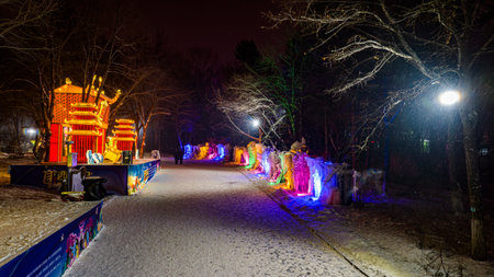 On December 30, 2023, Changchun, China, Changchun Zoological and Botanical Park Journey to the West Theme Park opened, welcoming tourists with a rich play experience.のeditorial素材