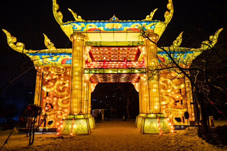 On December 30, 2023, Changchun, China, Changchun Zoological and Botanical Park Journey to the West Theme Park opened, welcoming tourists with a rich play experience.のeditorial素材