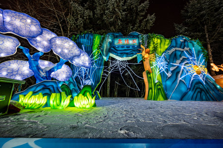 On December 30, 2023, Changchun, China, Changchun Zoological and Botanical Park Journey to the West Theme Park opened, welcoming tourists with a rich play experience.のeditorial素材