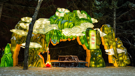 On December 30, 2023, Changchun, China, Changchun Zoological and Botanical Park Journey to the West Theme Park opened, welcoming tourists with a rich play experience.のeditorial素材