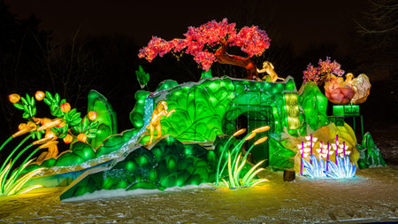 On December 30, 2023, Changchun, China, Changchun Zoological and Botanical Park Journey to the West Theme Park opened, welcoming tourists with a rich play experience.のeditorial素材