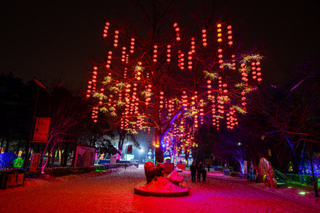 On December 30, 2023, Changchun, China, Changchun Zoological and Botanical Park Journey to the West Theme Park opened, welcoming tourists with a rich play experience.のeditorial素材