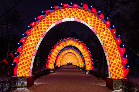 On December 30, 2023, Changchun, China, Changchun Zoological and Botanical Park Journey to the West Theme Park opened, welcoming tourists with a rich play experience.のeditorial素材