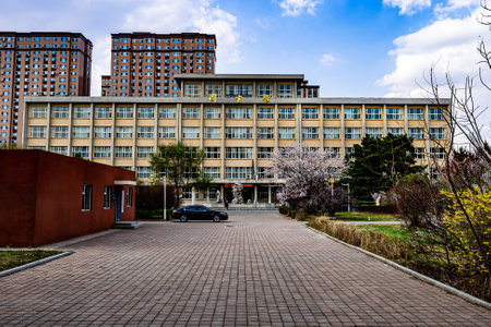 On April 22, 2024, Changchun, China, the architectural landscape of the Nanling Campus Library of Jilin University.のeditorial素材