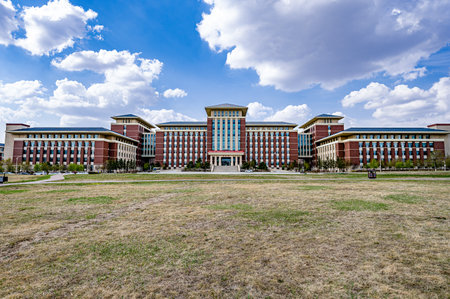 On April 22, 2024, Changchun, China, the architectural landscape of Dingxin Building on the Qianwei Campus of Jilin University.のeditorial素材