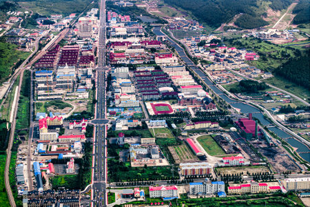 Cityscape of Arxan City, Xing'an League, Inner Mongolia, China