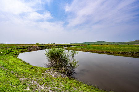 Ergun River, Hulunbuir, Inner Mongolia, Chinaの写真素材