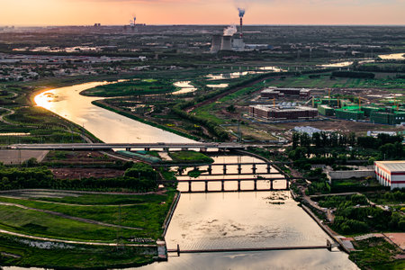 Changchun New Area under constructionの写真素材
