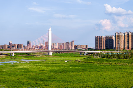 Urban architecture landscape of Changchun New Area, Chinaの写真素材