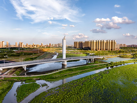 Urban architecture landscape of Changchun New Area, Chinaの写真素材
