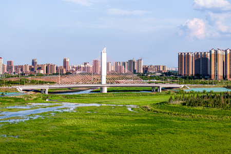 Urban architecture landscape of Changchun New Area, Chinaの写真素材