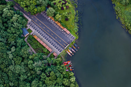 Mushroom Square, Jingyuetan National Forest Park, Changchun, Chinaの写真素材