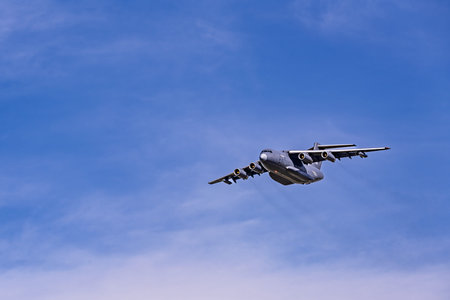 2025 Changchun Airshow: Y-20A Tanker Aircraft Performs Flight Demonstrationの写真素材
