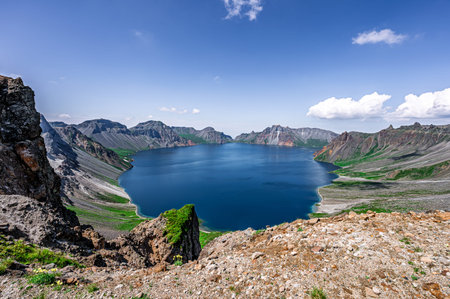 Summer scenery of Changbai Mountain Tianchi Lake in Baishan City, Jilin Province, China