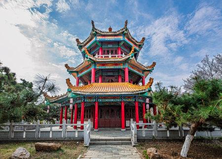 Spring scenery at Songtao Garden in Changchun, China