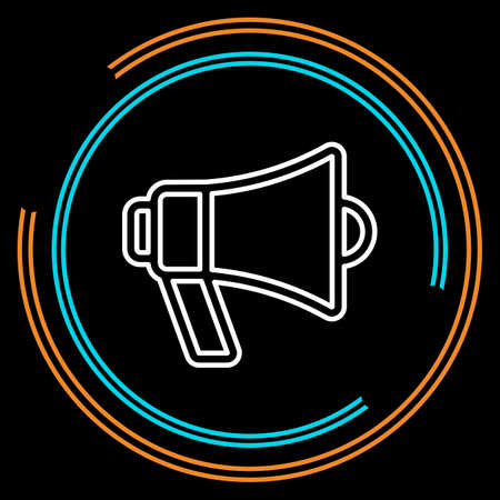 Simple Megaphone Loudspeaker Thin Line Vector Icon. Editable Stroke.のイラスト素材