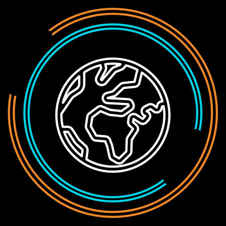 Simple World Thin Line Vector Icon. Editable Stroke.のイラスト素材