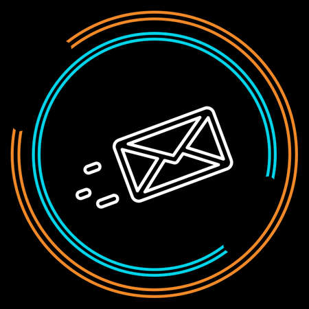 Simple Sending Message Thin Line Vector Icon. Editable Stroke.のイラスト素材