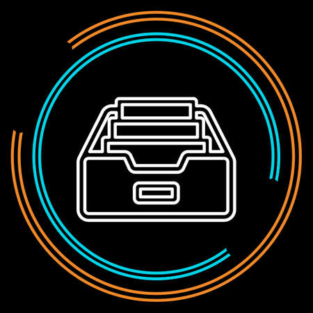 Simple Folder Archive Thin Line Vector Icon. Editable Stroke.のイラスト素材