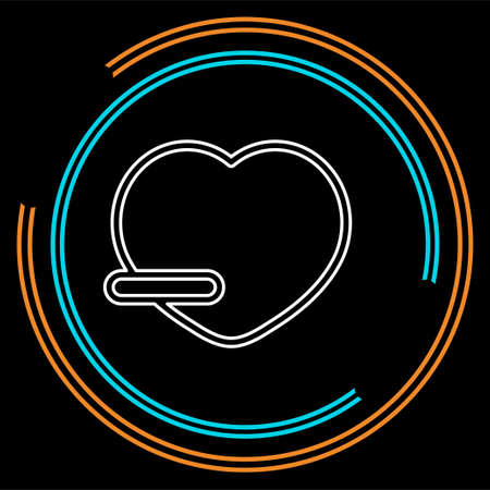 Remove lover symbol - flat vector icon - Remove heart. Thin line pictogram - outline strokeのイラスト素材