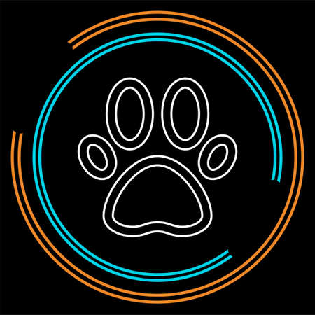 Pets icon, vector paw print - animal illustration, pet symbol. Thin line pictogram - outline strokeのイラスト素材