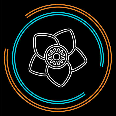 vector Flower illustration - nature floral plant isolated - art symbol. Thin line pictogram - outline strokeのイラスト素材