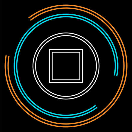 vector stop button icon - media symbol - stop music or video. Thin line pictogram - outline strokeのイラスト素材