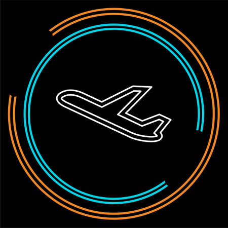 aeroplane icon - vector airplane, travel icon, flight illustration. Thin line pictogram - outline strokeのイラスト素材