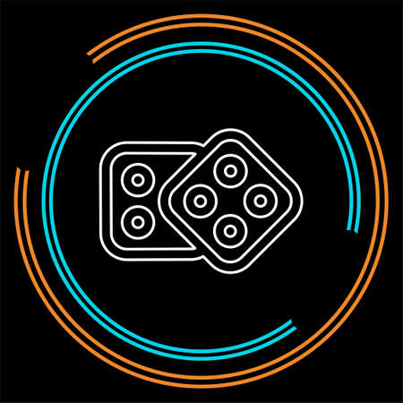Dices icon. Casino game icon - casino game illustration - Dices isolated. Thin line pictogram - outline strokeのイラスト素材