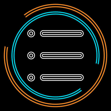 List icon - Content view options, list symbol - options sign. Thin line pictogram - outline strokeのイラスト素材