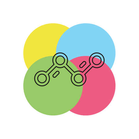 Simple Diagram Graphs. Thin line pictogram - outline strokeのイラスト素材