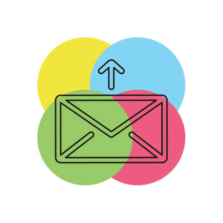 Simple Send mail. Thin line pictogram - outline strokeのイラスト素材