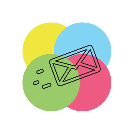 Simple Sending Message. Thin line pictogram - outline strokeのイラスト素材