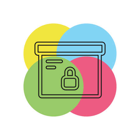 Simple Box. Thin line pictogram - outline strokeのイラスト素材