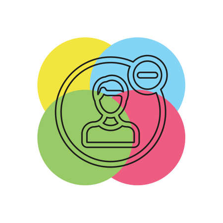 Simple Remove Friend. Thin line pictogram - outline strokeのイラスト素材