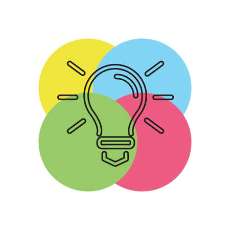 vector light bulb icon - idea concept, energy power symbol. Thin line pictogram - outline strokeのイラスト素材