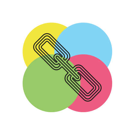 vector chain symbol - connection icon, internet security object. Thin line pictogram - outline strokeのイラスト素材