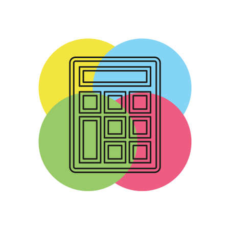 vector Calculator symbol - mathematics illustration sign isolated. Thin line pictogram - outline strokeのイラスト素材