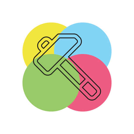 vector Hammer symbol, Hammer icon - repair tool - carpentry work equipment - industrial tool. Thin line pictogram - outline strokeのイラスト素材