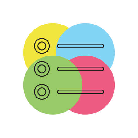 List icon - Content view options, list symbol - options sign. Thin line pictogram - outline strokeのイラスト素材