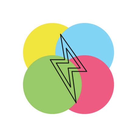 Cloud lightning icon - thunder storm. Thin line pictogram - outline strokeのイラスト素材